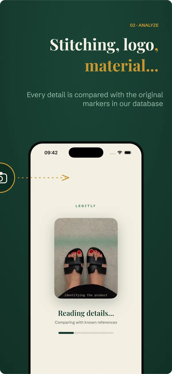 The app reading the photo and comparing it with known references